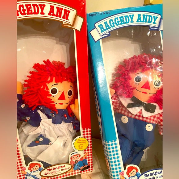 Raggedy Ann and Andy Dolls Set - Red and Blue